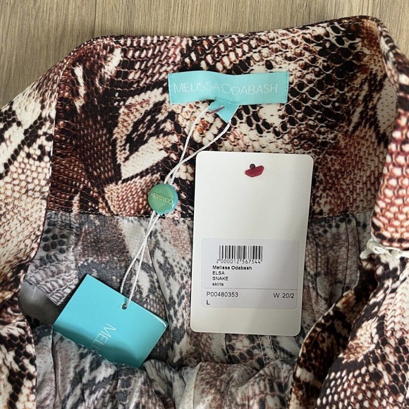 NEW Melissa Obadash Size Large Skirt Elsa Belted Snake Print Voile Maxi Skirt - Picture 9 of 13